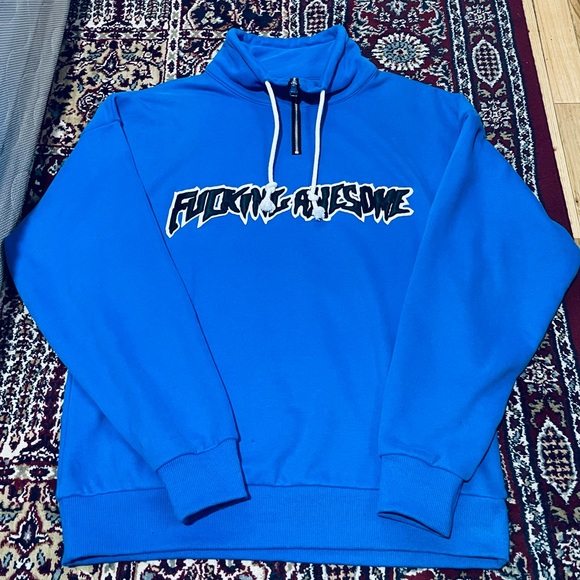 FA Other - Fucking Awesome half zip pull-over sweatshirt. Heavy embroidered logo. Mens M